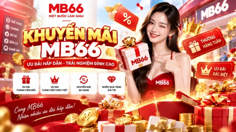 Minh họa khu vực khuyến mãi MB66 với quà tặng và voucher
